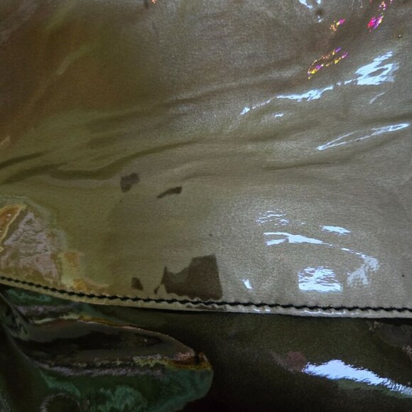 Prada Vintage Vernice Folders Brown Ombre Patent FLAWED Handbag Made In Italy - Picture 4 of 10